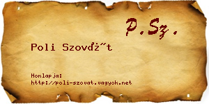 Poli Szovát névjegykártya